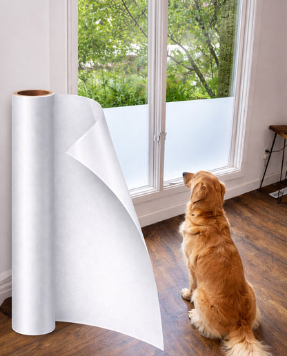 Fido Fave Static Cling Privacy Window No-Glue Glass Removable Film Home & Office Dog Furniture Cover, Frosted, 35.4 x 78.7-in