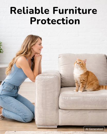Fido Fave Cat Scratch Sofa Protector — Clear Sticker Sheets, Single-Sided & Trim-to-Fit
