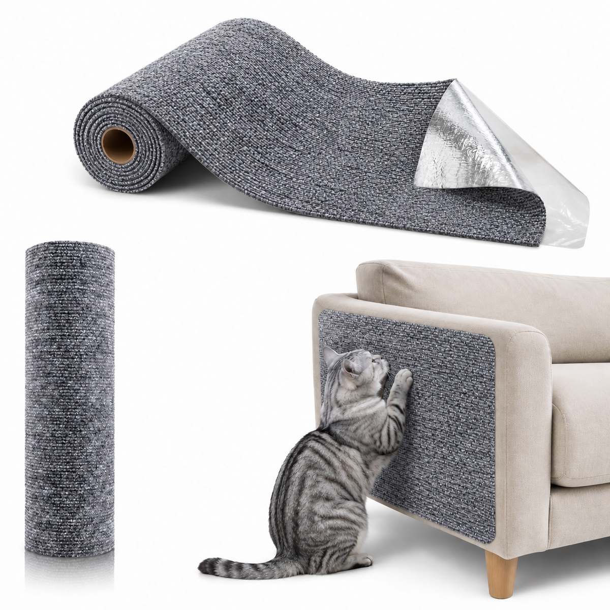 Fido Fave cat scratch mat, self-adhesive felt furniture protector roll