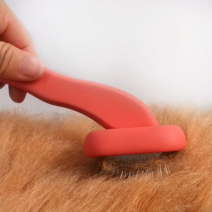 Fido Fave Slicker Brush for Cats, Stainless Steel Pins with Polished Tips, Lightweight Beech Wood Handle – Pink Medium