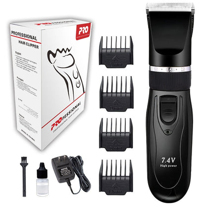 Cordless Horse Clippers for Thick & Matted Coats, 7.4V Powerful Low-Noise Grooming Clippers, Detachable Stainless Steel Blade, Long-Lasting Battery Shaver Kit with 4 Guide Combs