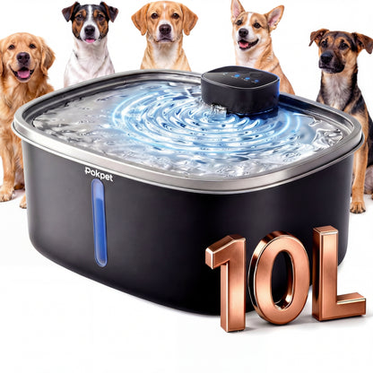 2.64 Gallon Large Capacity Automatic Pet Water Fountain,Black