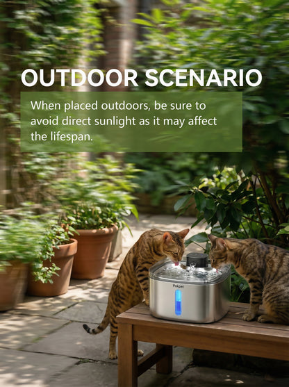 5L Stainless Steel Cat Water Fountain — Ultra-Quiet, Motion Sensor