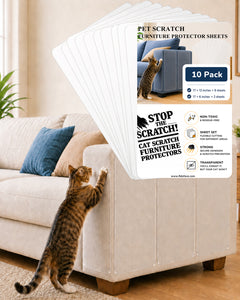 Fido Fave Cat Scratch Sofa Protector — Clear Sticker Sheets, Single-Sided & Trim-to-Fit