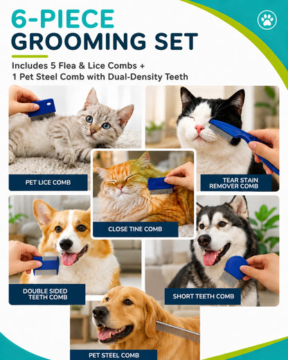 Fido Fave dog grooming comb set detail 2
