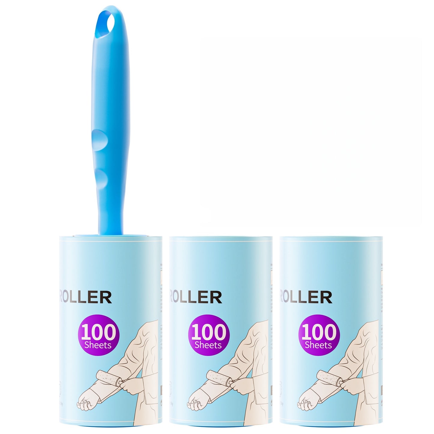 Fido Fave extra-sticky lint roller for pet hair, 1 handle + 3 refills