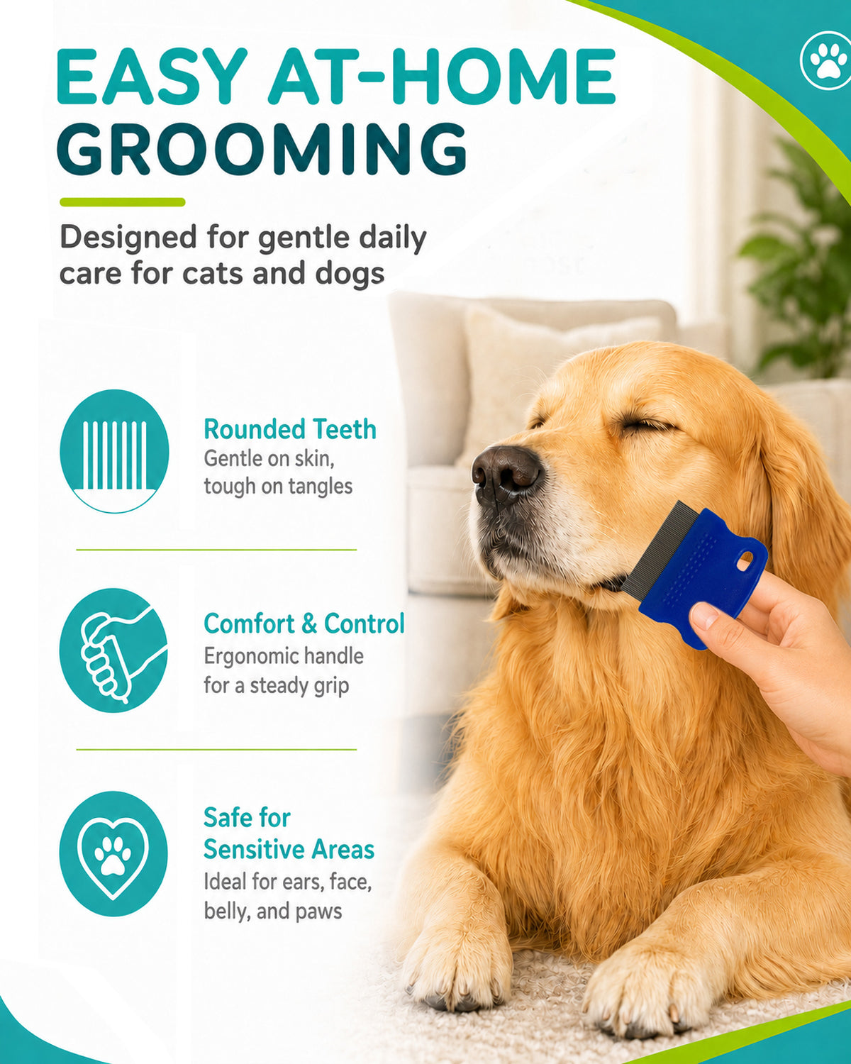 Fido Fave dog grooming comb set detail 3