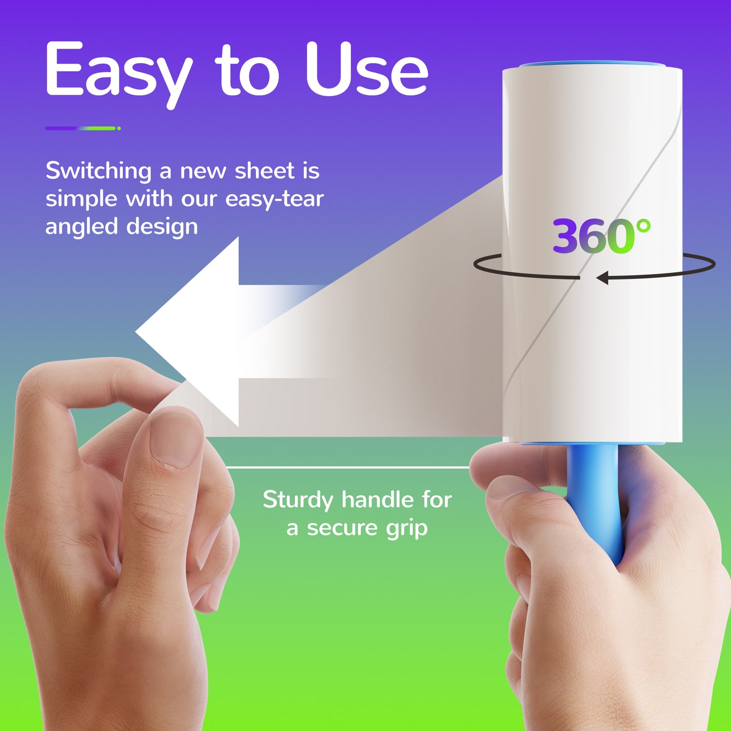 Lint roller for pet hair — detail