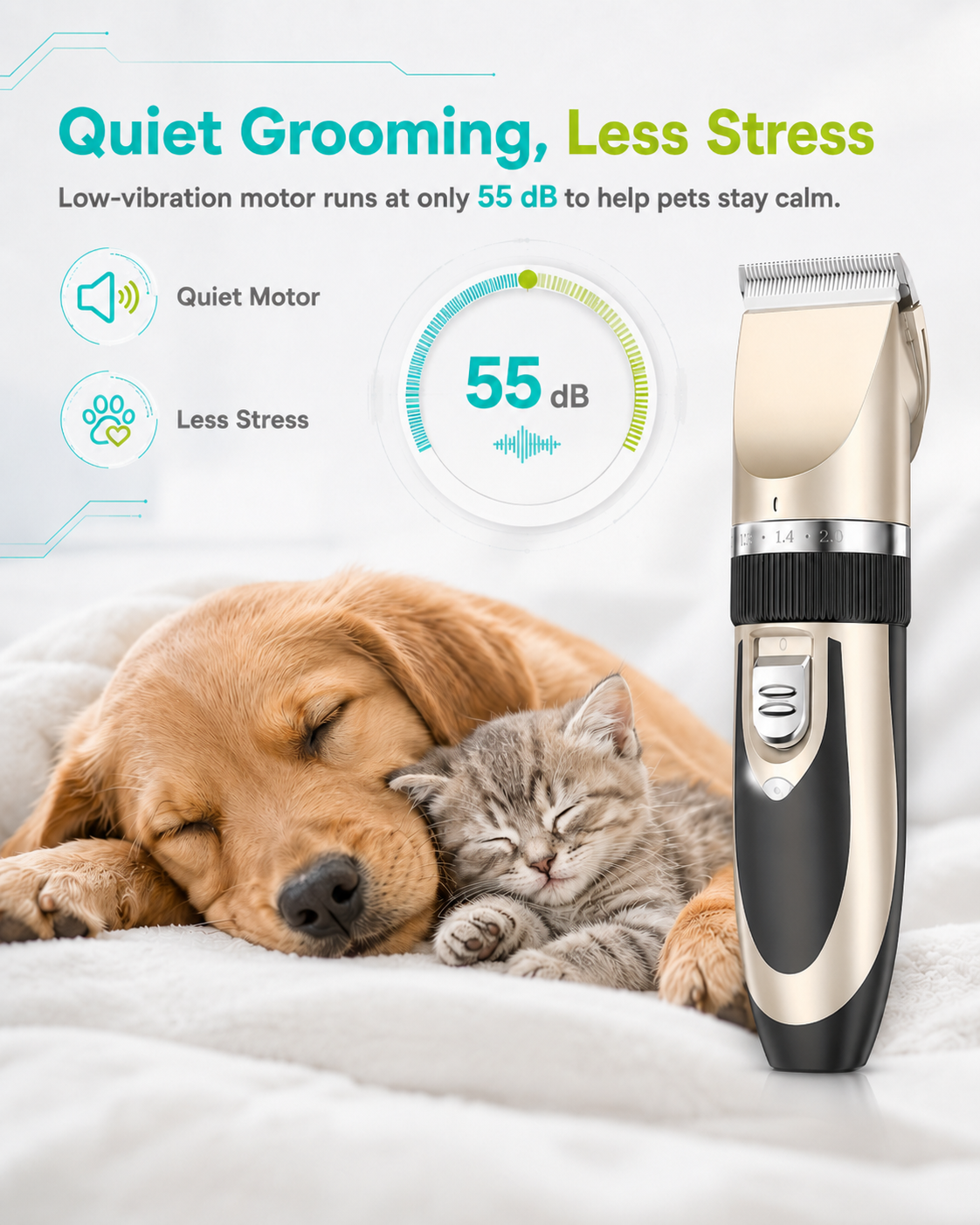 Dog grooming starter kit — low noise clippers