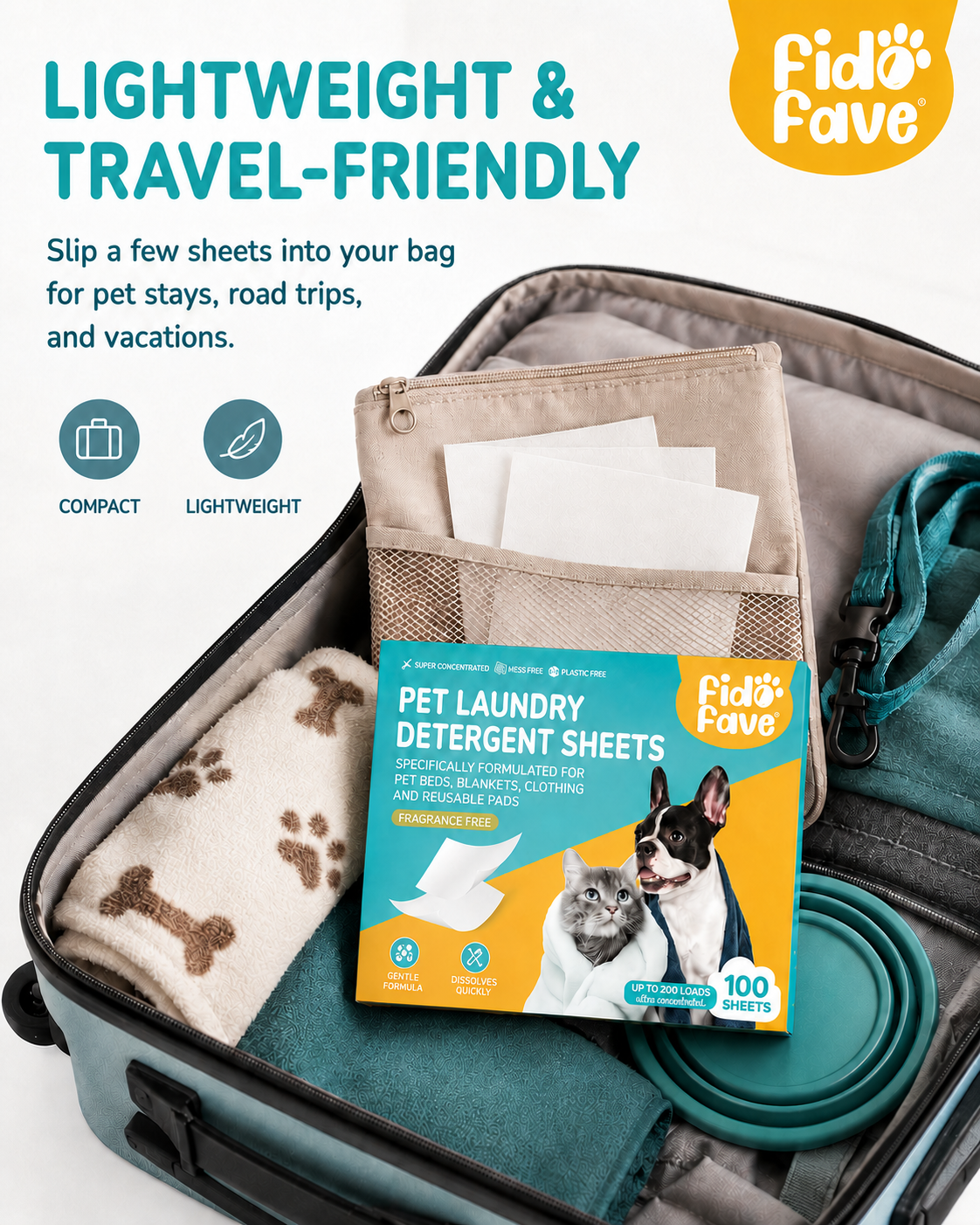 Pet laundry detergent sheets — detail