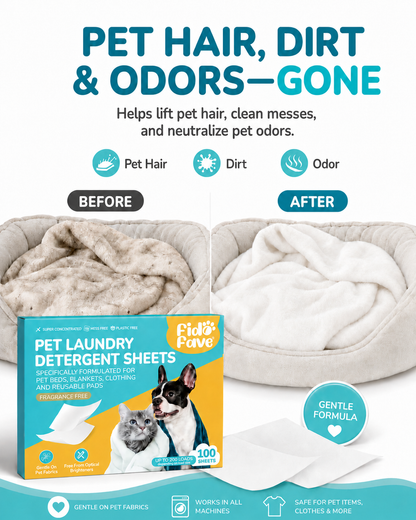 Pet laundry detergent sheets — detail