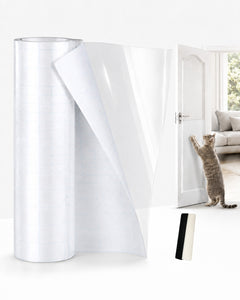 Fido Fave Cat & Dog Scratch Door Protector — Clear Sticker Roll, 24 × 120 in Trim-to-Fit