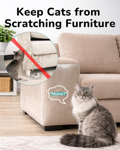 Clear sofa protector single-sided adhesive that doesn't trap pet hair