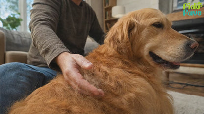 Fido Fave deshedding brush demo on a long-haired cat — gentle side first, then the firmer side to lift loose undercoat